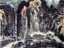 寿利强国画“山水”