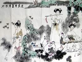 潘鸿海国画“仕女图”