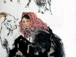 梁平波国画“高原风”