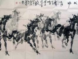秀华国画“马到成功”