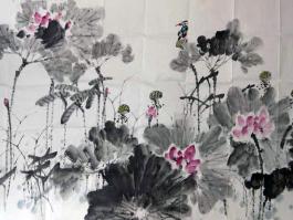 冯铁炉国画“荷花”
