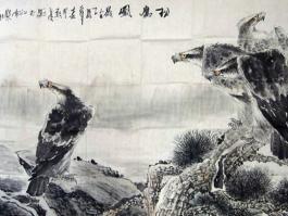 彭亮国画”松鹰图”