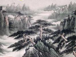 卢石城国画“黄山奇峰”