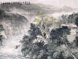 雪青国画“我家住在大江边……”