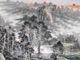 苏立明国画”旭日高照松风远”