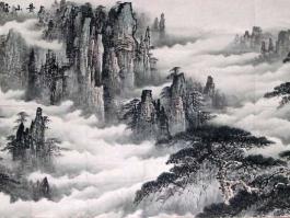 颜逸国画”黄山云海”