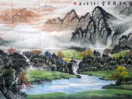 李峰国画”春色山水图”
