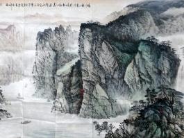 尹诚仁国画”晴川曲抱沙……”