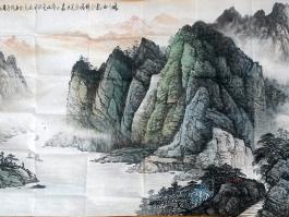 尹诚仁国画”晴川曲抱沙……”