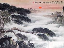 吴品松国画”迎宾图”