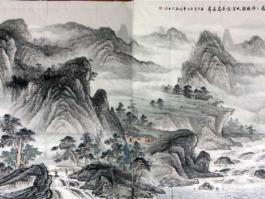 李峰国画”松瀑和鸣“
