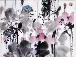 冯铁炉国画“荷花”