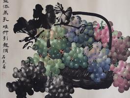 蒋石夫国画”葡萄” 